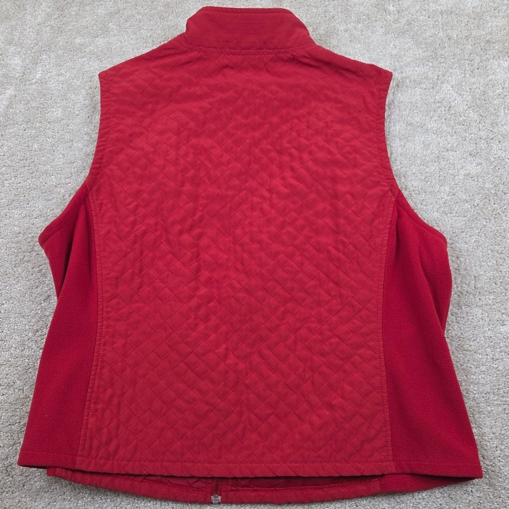 Columbia Womens XL Esmeralda Valley Quilted Vest Red Full Zip Lightweight Fleece - Picture 3 of 6